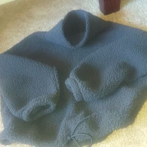 Old Navy Charcoal Teddy Shearling Pullover S New